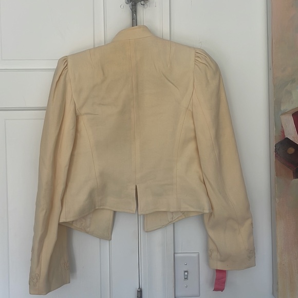 Gorgeous 🥰 ⭐️ Vintage Cassidy Wool Bolero Style Jacket 4 Cream/Yellow - Picture 5 of 5